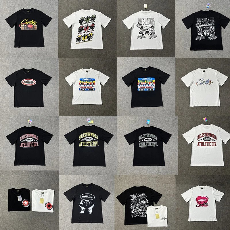 Street versatile couple short-sleeved T-shirt European and American versatile half-sleeved men and women  