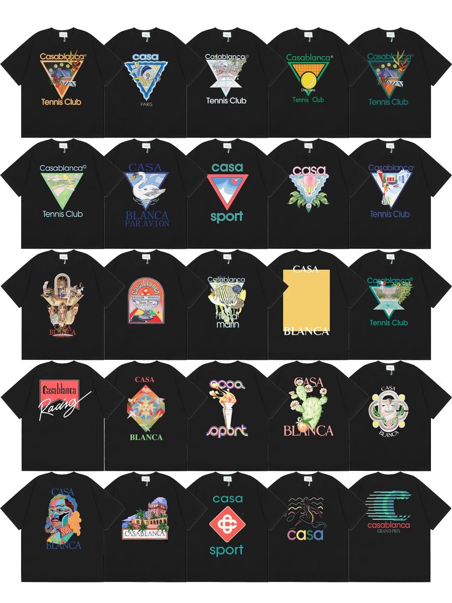 Summer new printed men's and women's loose short-sleeved T-shirts  