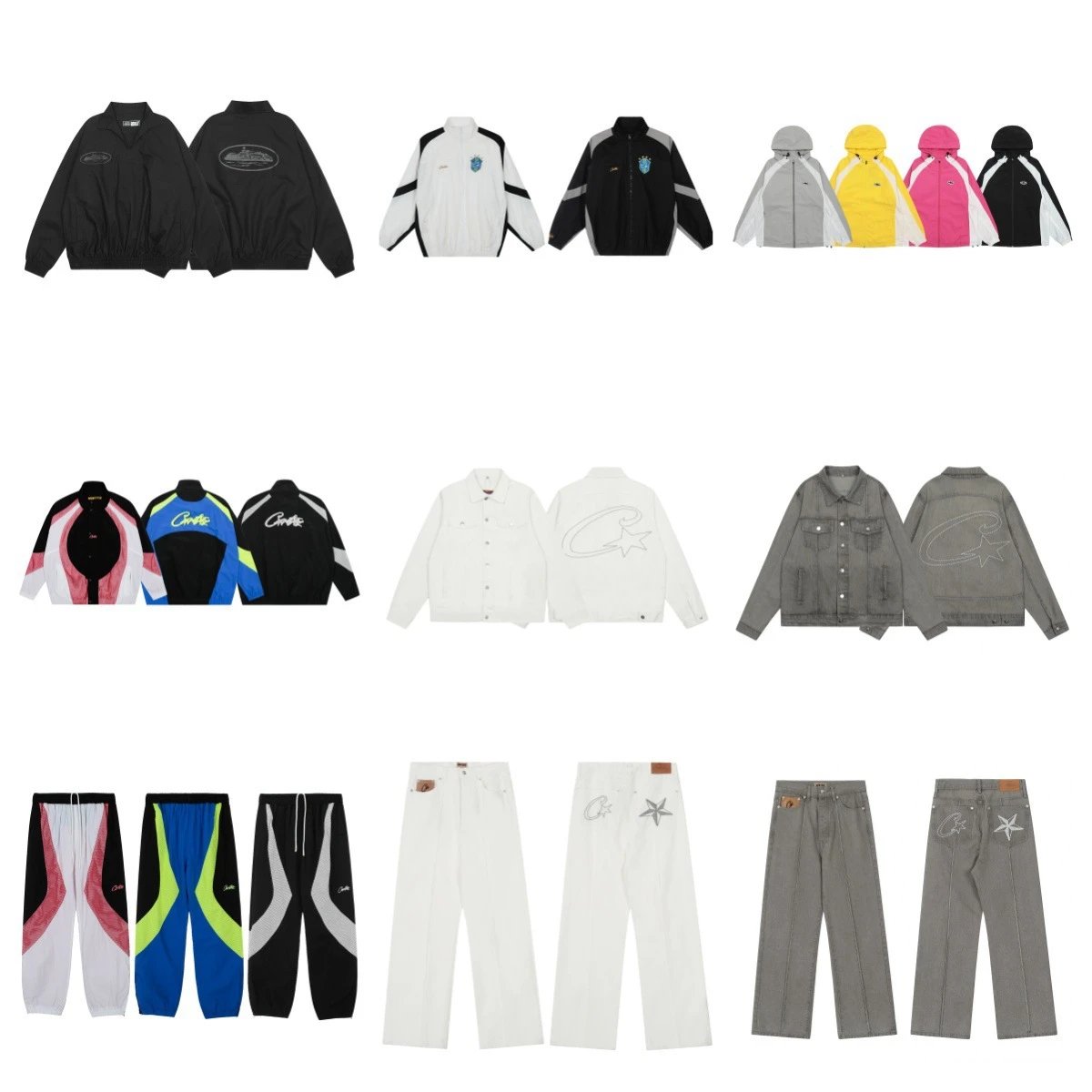 Five-pointed star denim jacket high street loose casual suit washed jeans  